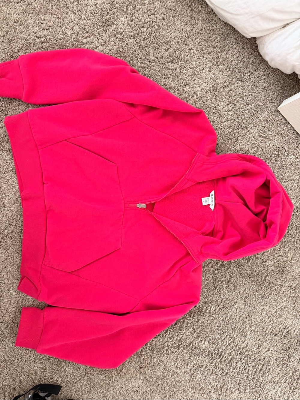 Athleta Hot Pink Half-Zip Hoodie nwot